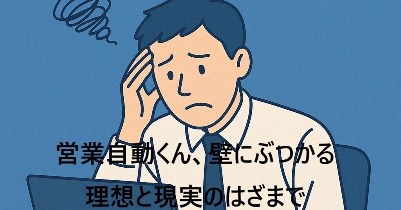 第4回GPT自動営業の壁:動かない現実と、それでも諦めない理由神奈川を走る営業マン日常と副業のリアル記録