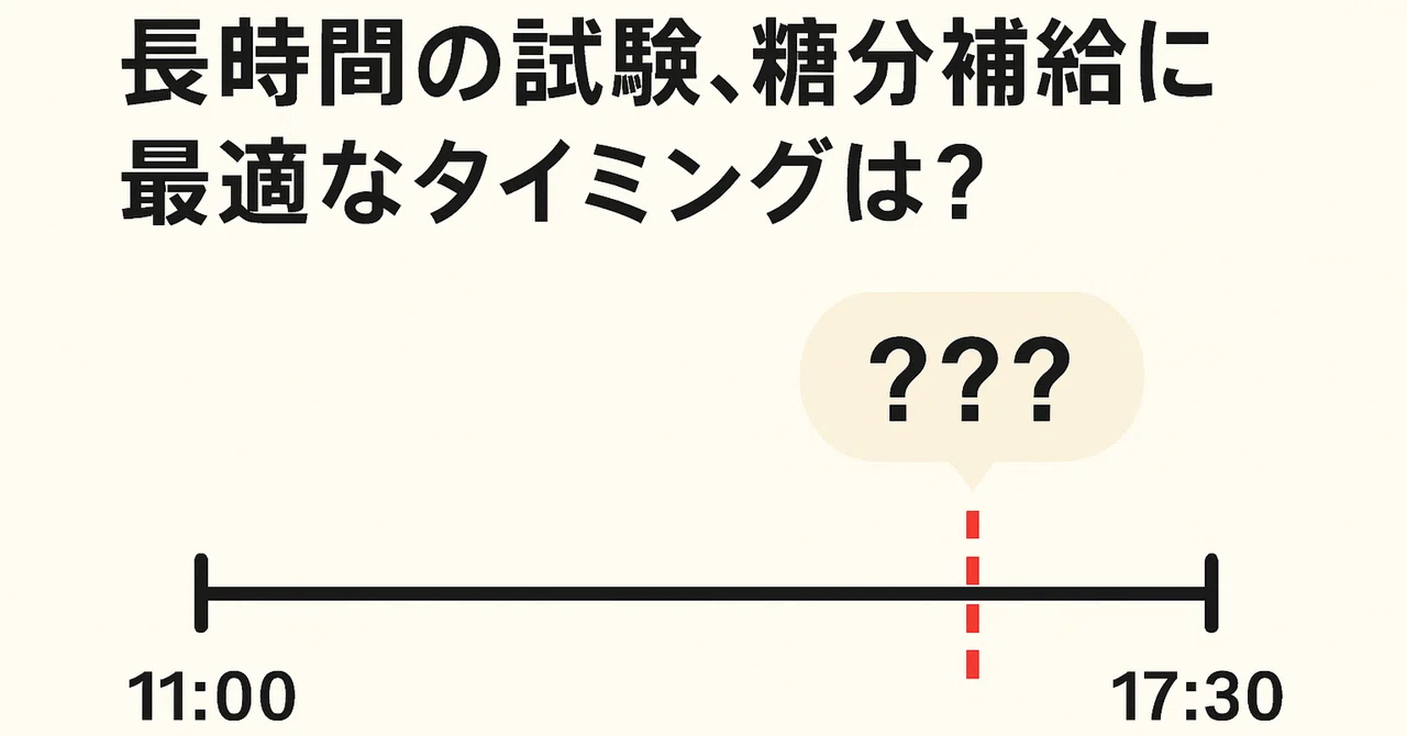 設計製図試験の栄養（糖分）補給に最適なタイミングは？｜高田 良介