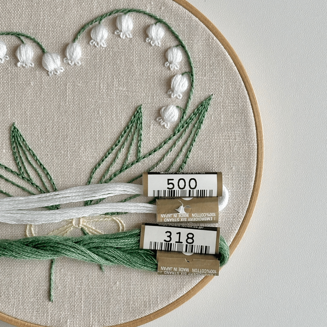 Miss Point 鈴蘭の花刺繍セット＋おまけ kANEDA工房 刺繍花8 スズラン 刺繍簡単やり方 刺繍初心者