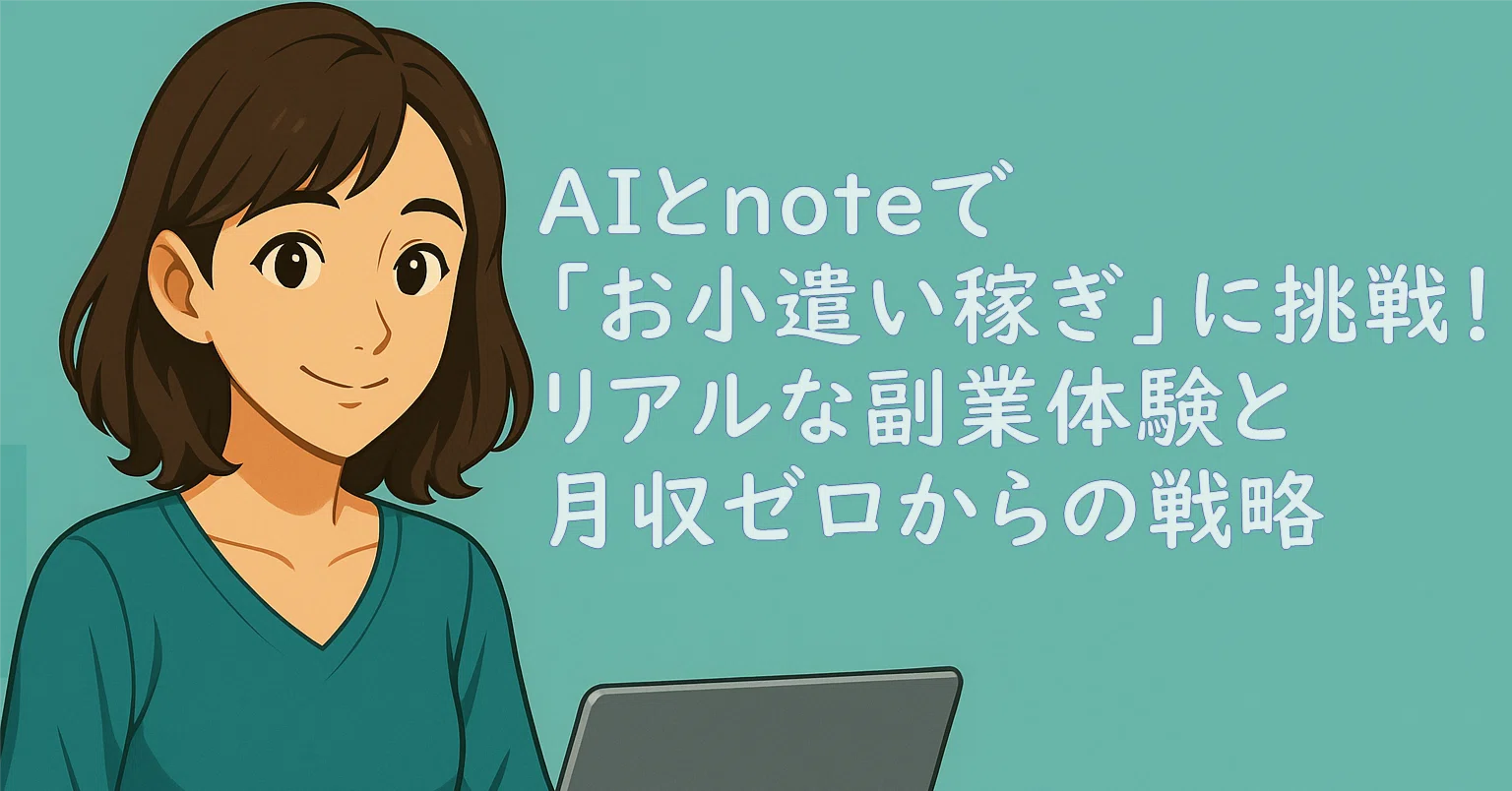 小遣い稼ぎ AIとnoteで「お小遣い稼ぎ」に挑戦！リアルな副業体験と月収ゼロからの