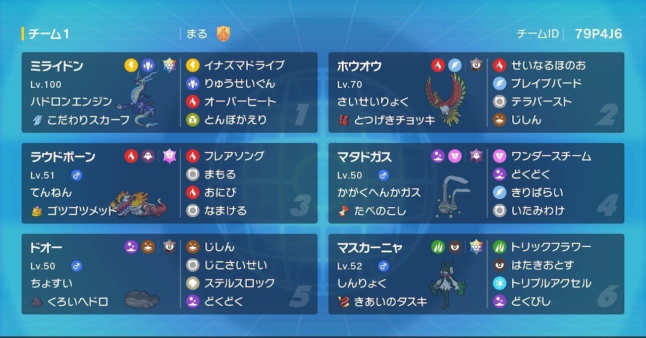 ポケモンSVシングル S30】お掃除係とミライホウオウ【最終171位】｜まる