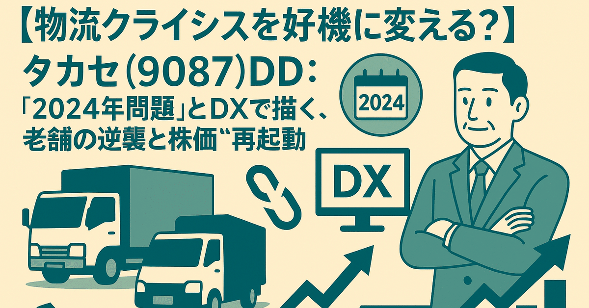 物流クライシスを好機に変える？】タカセ(9087)DD：「2024年問題