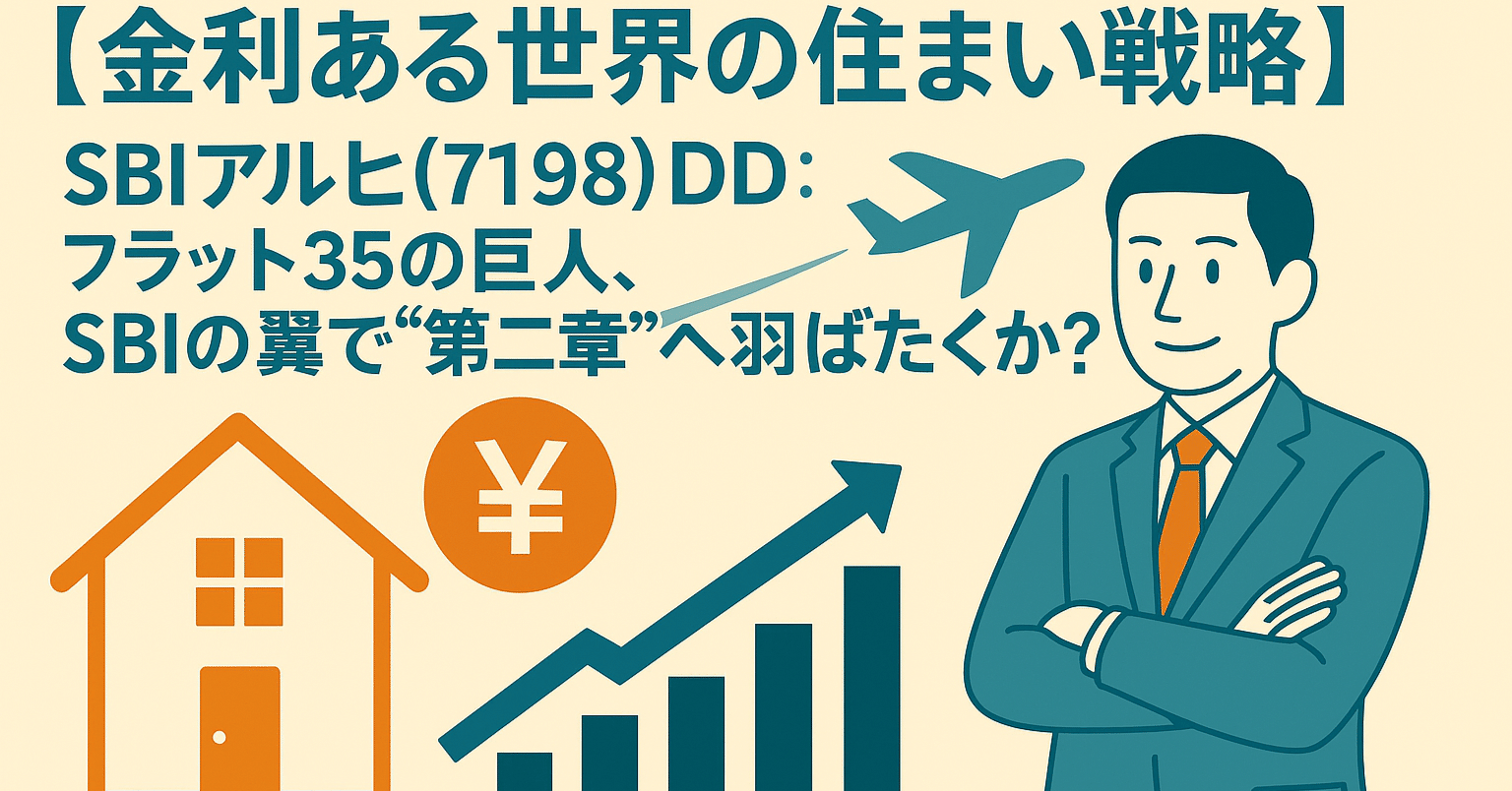 金利ある世界の住まい戦略】SBIアルヒ(7198)DD：フラット35の巨人、SBIの翼で“第二章”へ羽ばたくか？｜日本個別株デューデリジェンスセンター