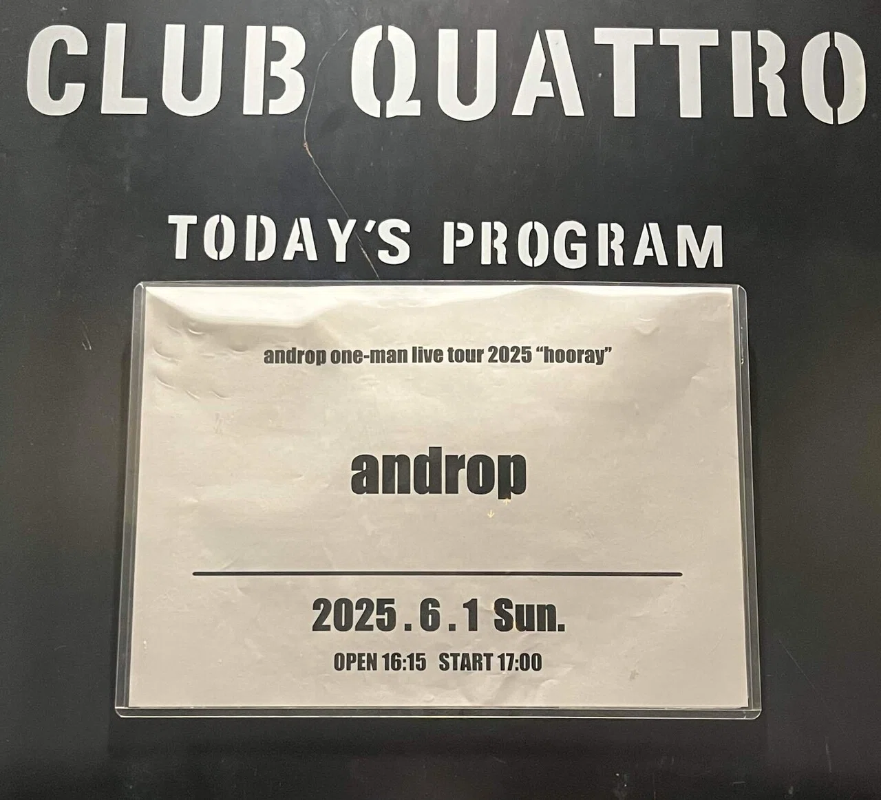 250601 androp one-man live tour “hooray”@梅田クラブクアトロ｜しろみん