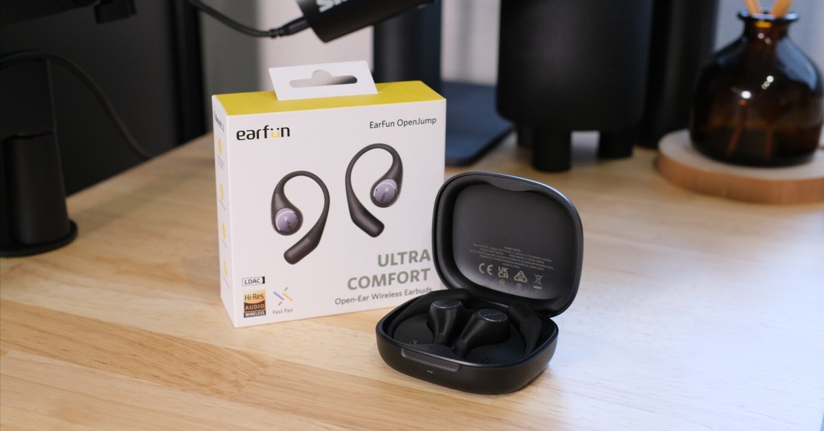 EarFun OpenJump ブラック オープンイヤー無線イヤフォン EarFun OpenJump