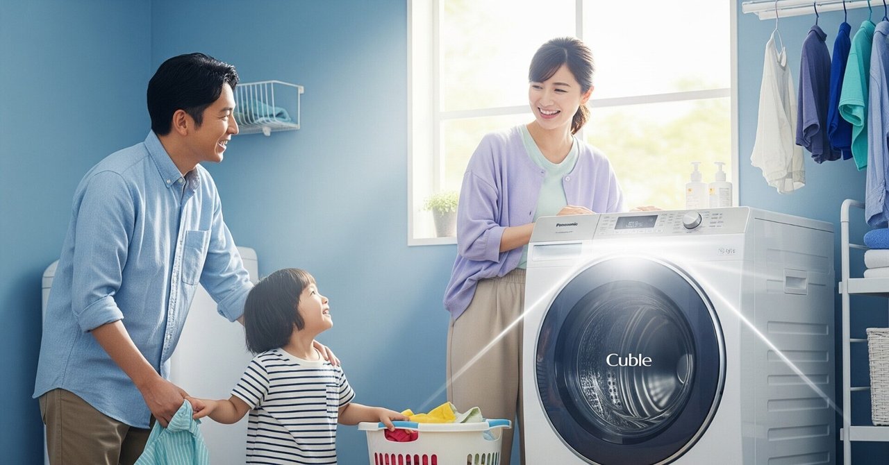 梅雨の洗濯、もう悩まない！パナソニックCubleで家族に笑顔を【共働き子育て応援】｜ふくふくろう