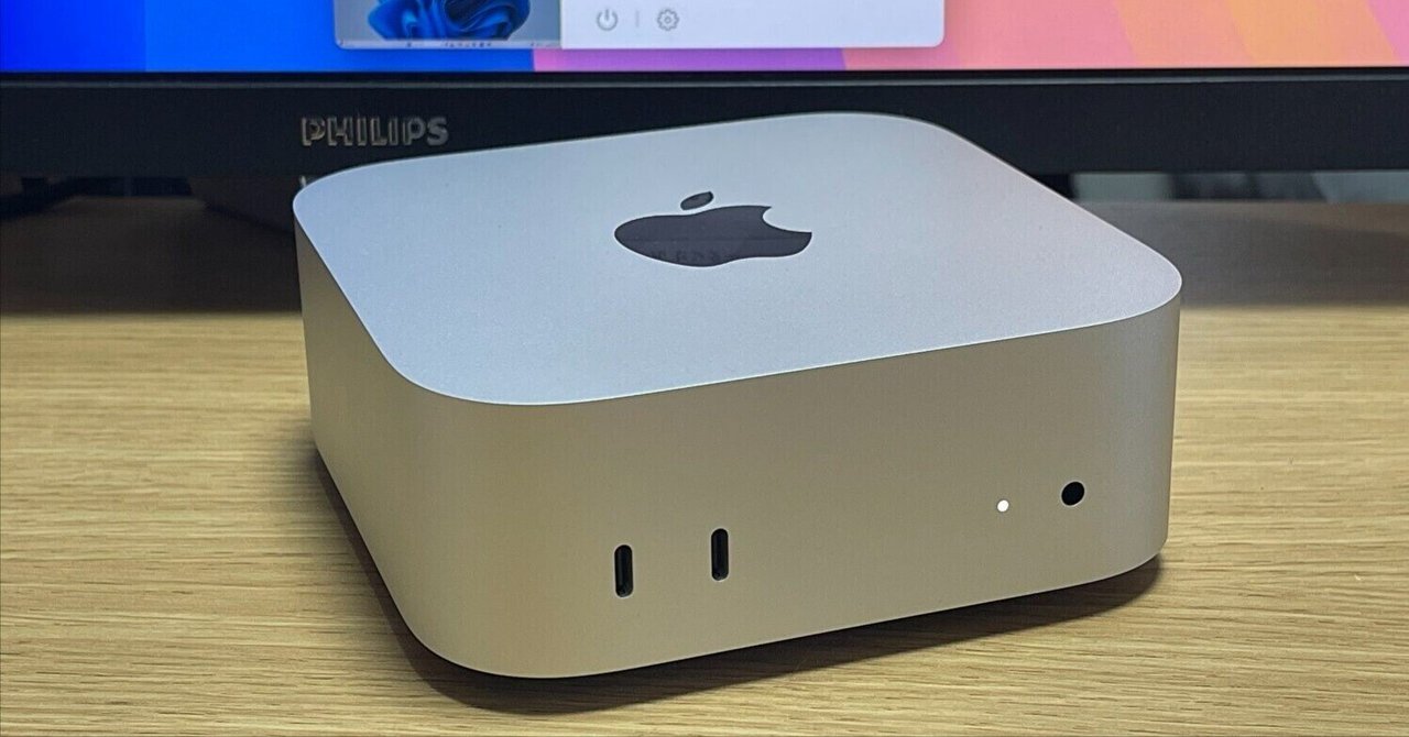 M4 Mac mini メモリ 16GB機、Google Chromeと仮想環境でのWindowsを
