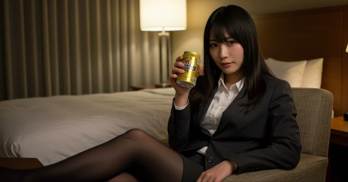 画像生成AI】いつもは怖い上司と出張先のホテルが一緒になってしまった