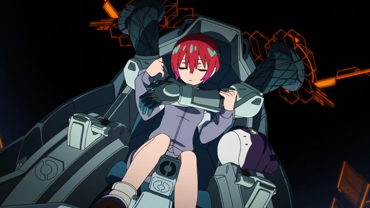 ジークアクス 操縦桿(アームテイカー)がマチュを抱きしめる