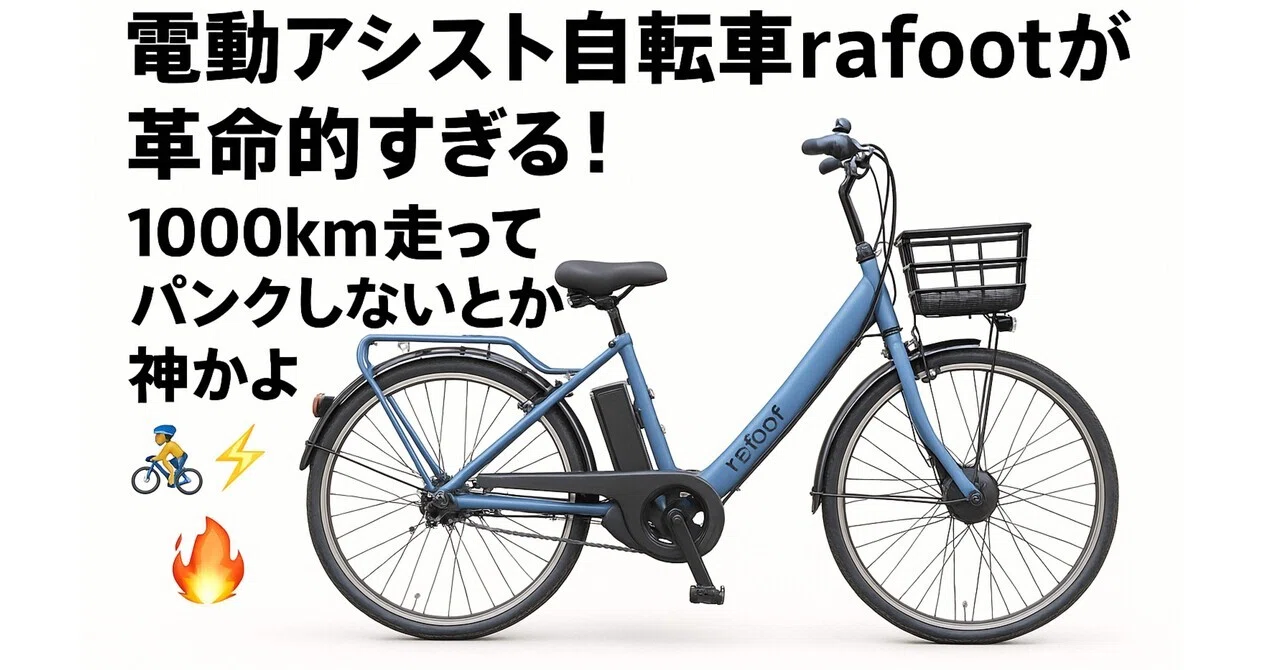電動アシスト自転車rafootが革命的すぎる！1000km走ってパンクしない 