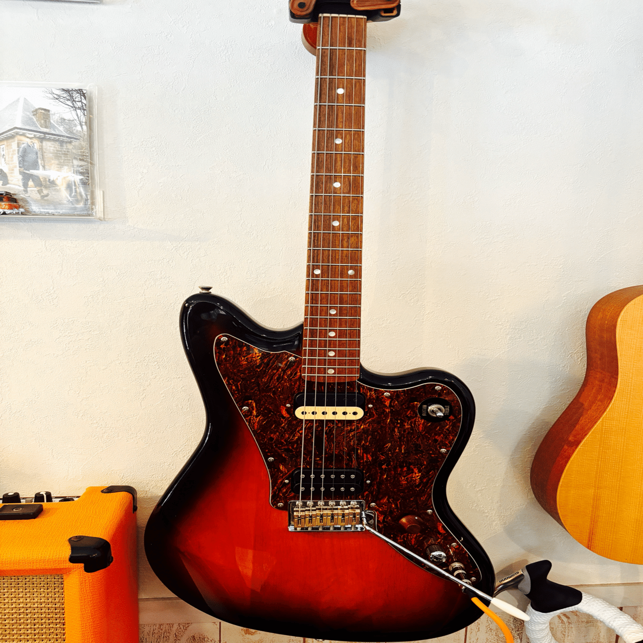 Squier Jagmaster ボリュームノブ増設 GOTOH マグナムロック Squier
