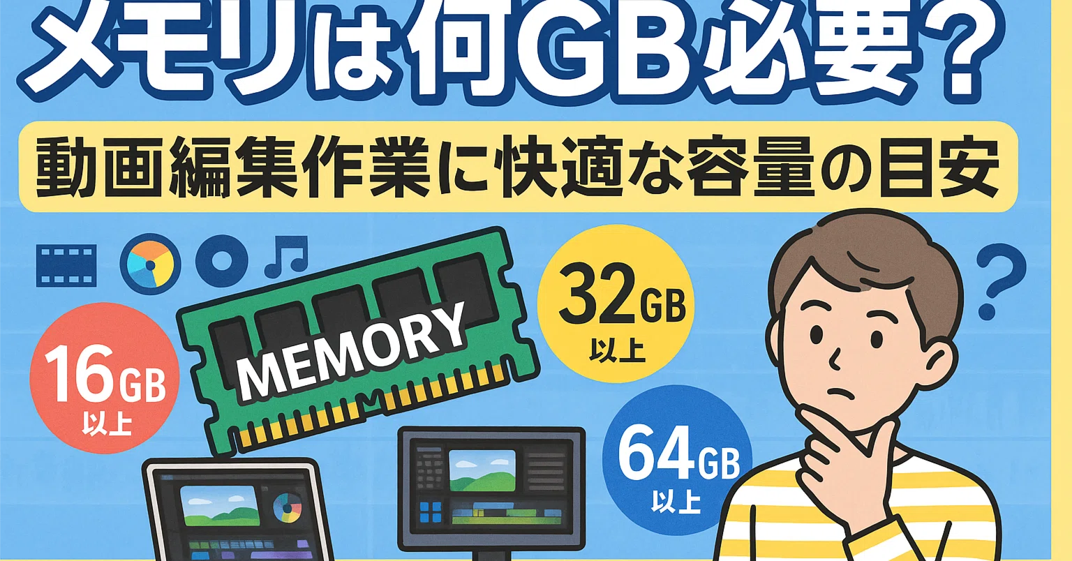メモリは何GB必要?動画編集作業に快適な容量の目安|PCラボCOZY PC メモリは何GB必要?動画編集作業に快適な容量の目安|PCラボCOZY PC
