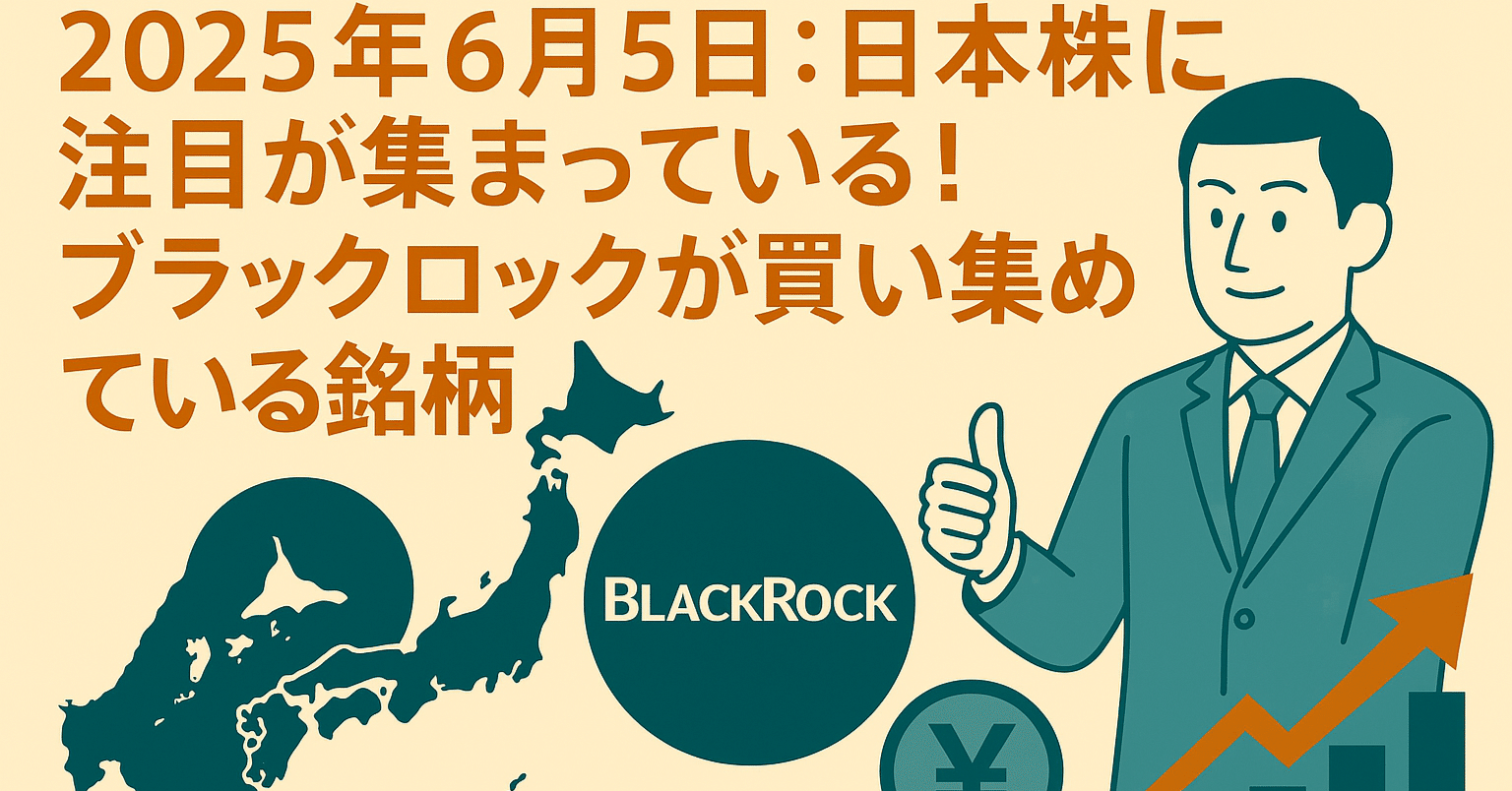 2025年6月5日：日本株に注目が集まっている！ブラックロックが買い集めている？！銘柄｜日本個別株デューデリジェンスセンター
