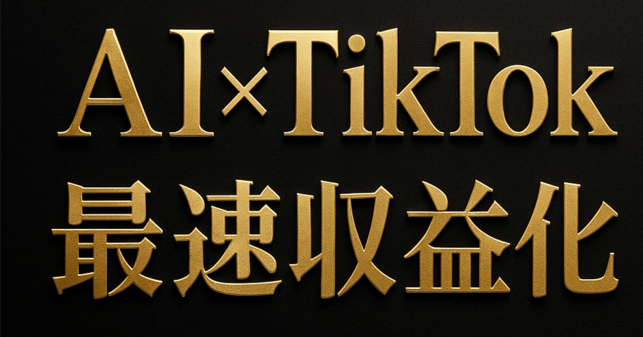 【AI副業】AI×TikTok最速最大収益化完全ロードマップ LifeBoost Lab