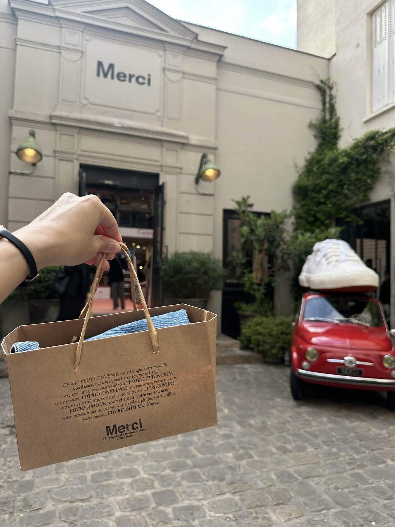 日本未発売♪パリ人気セレクトショップ♪Merci♪トートバッグ♪ブラウン♪ パリジェンヌ御用達のセレクトショップメルシー☆トレンドカラー