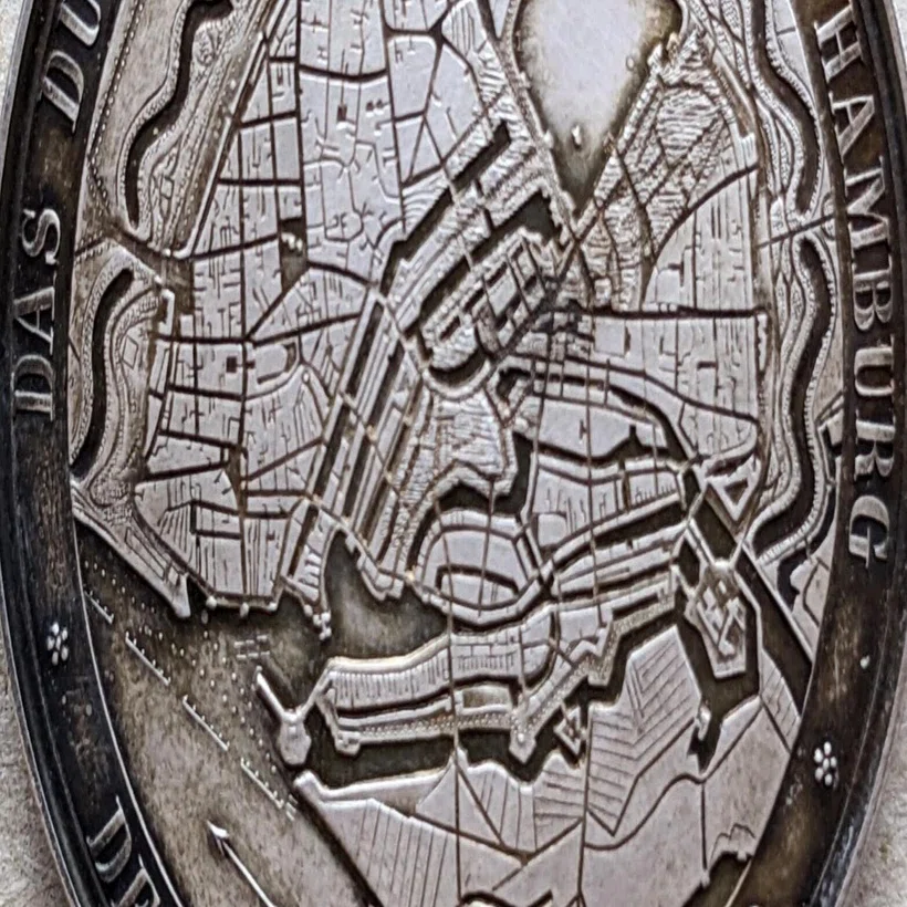 1842年 ハンブルク大火 銀メダル (1842 Hamburg Destruction and