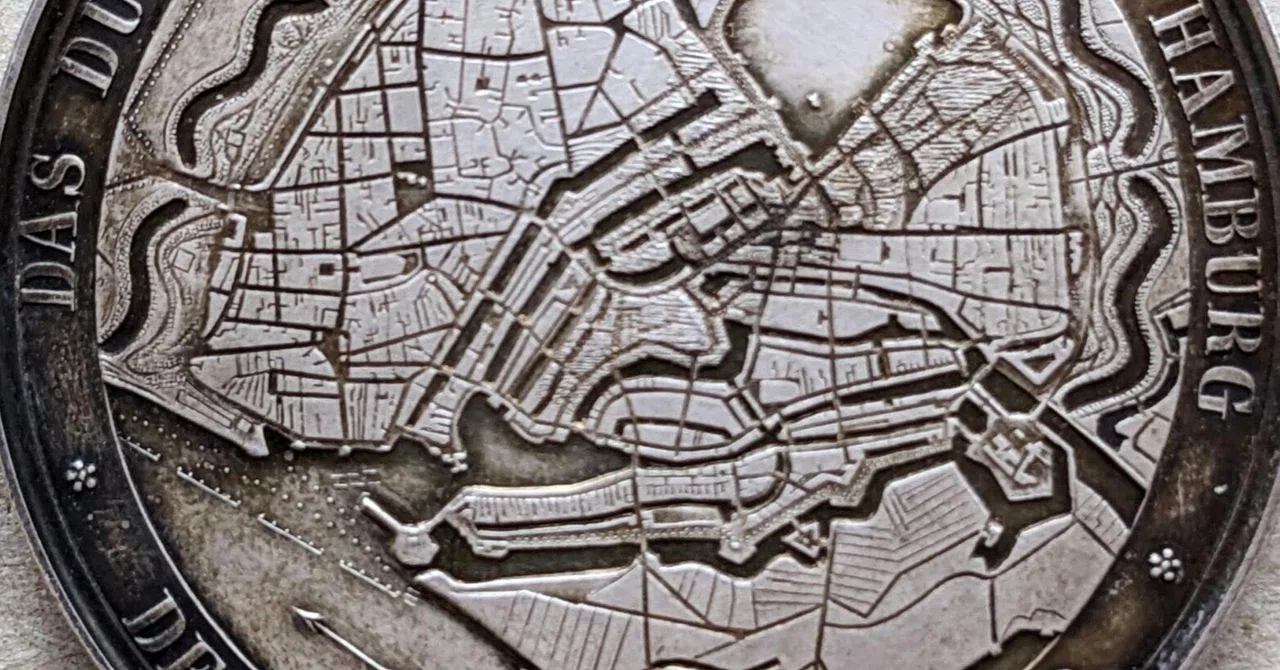 1842年 ハンブルク大火 銀メダル (1842 Hamburg Destruction and