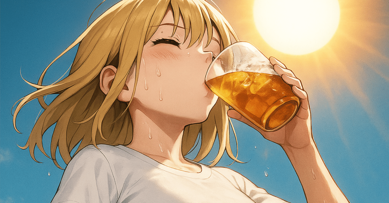 麦茶をがぶ飲み｜笹錦あきら