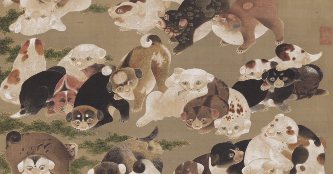 🐶ぎゅうぎゅう、もふもふ、うじゃうじゃ🐶】《百犬図》 若冲｜井浦歳