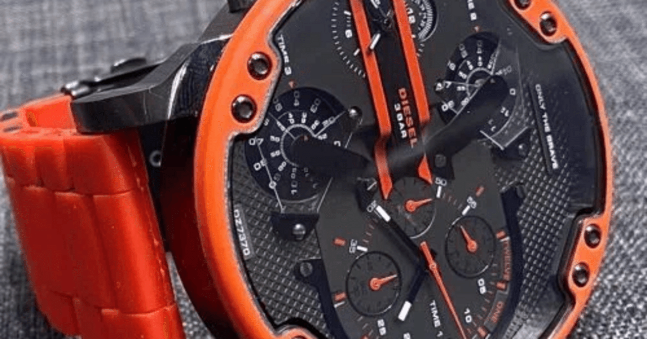 DIESEL DZ7370 赤 シリコンバンド 時計 電池交換必要 MURVE