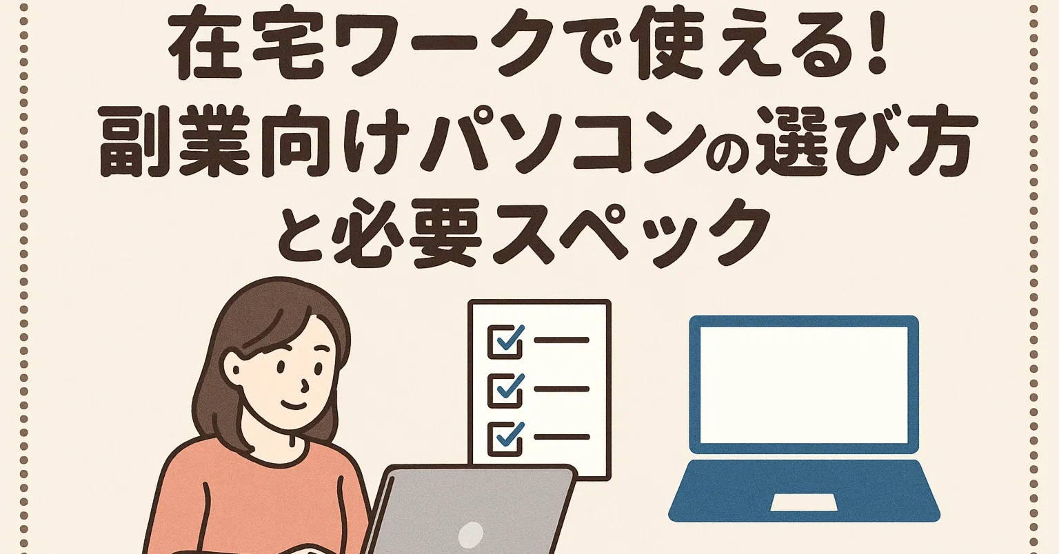 在宅ワークで使える！副業向けパソコンの選び方と必要スペック｜PCラボ 