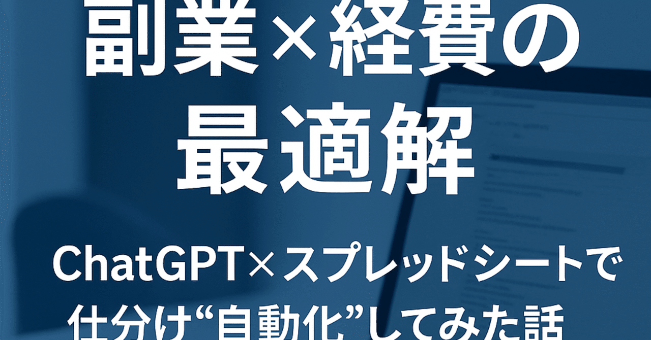 【続編】レシート仕分けすら不要に？ChatGPT × OCR × スプレッドシートで「ほぼ全自動」記帳が完成した話こーすけ