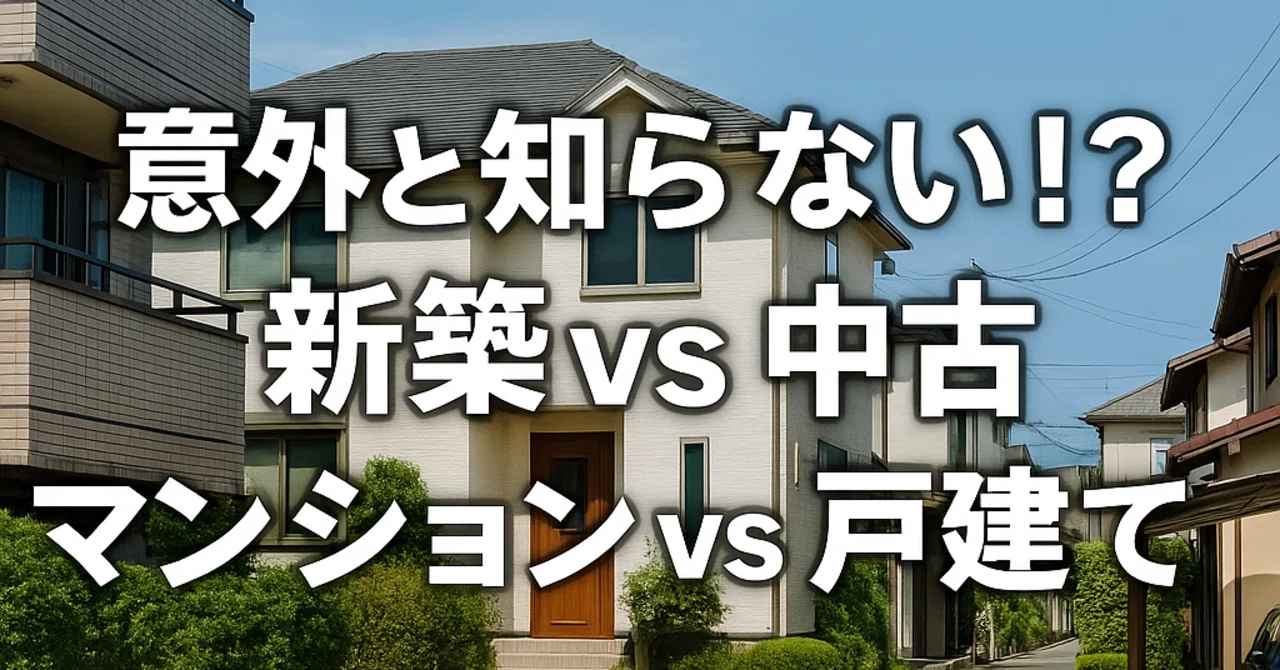 意外と知らない！？新築 vs 中古、マンション vs 戸建て、注文住宅 vs 建売住宅 関西版徹底比較｜イエチク