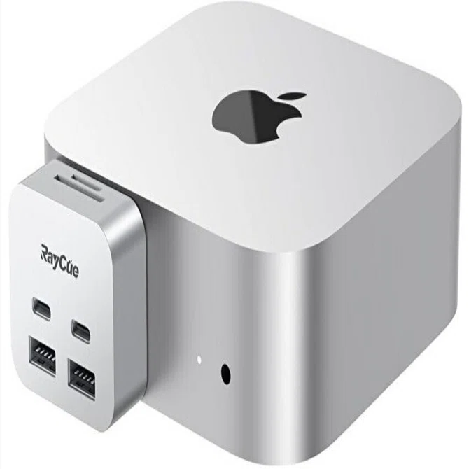 M4 Mac miniを小型化したデザインのアルミ製筐体 USB-C ハブ。SSD増設