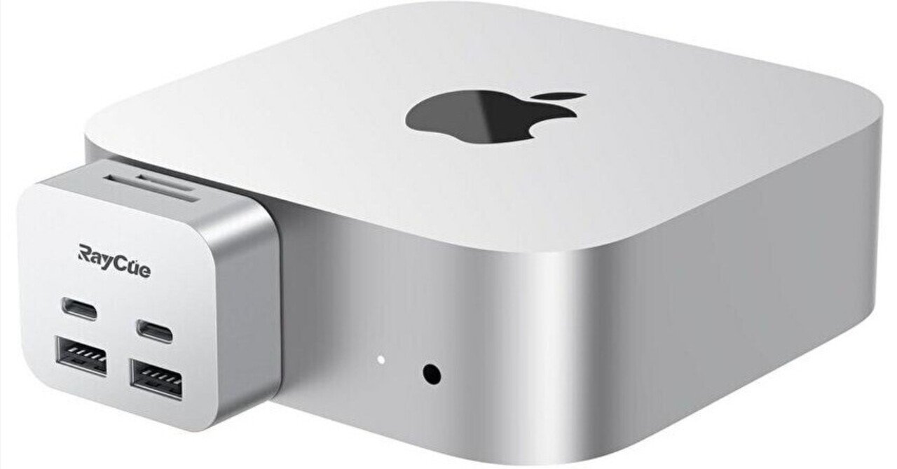M4 Mac miniを小型化したデザインのアルミ製筐体 USB-C ハブ。SSD増設