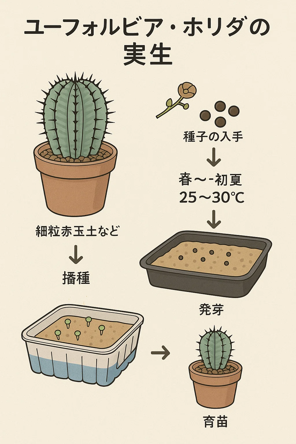 ユーホルビア・ホリダ実生記録｜ほりplants