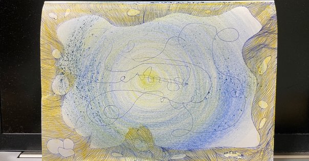 原画【月の輝き】 抽象画 月 moon 三日月 ブルー 青 おしゃれ
