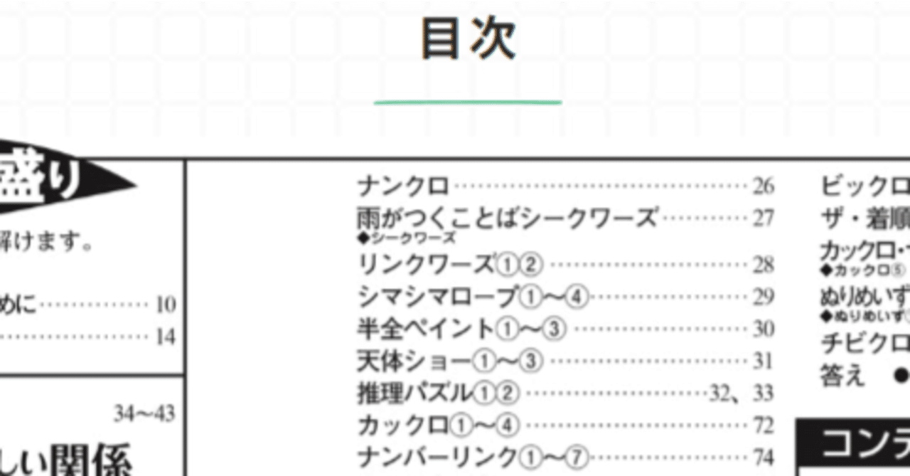 パズル通信ニコリ191号の目次を眺めてニヤニヤしてみる話