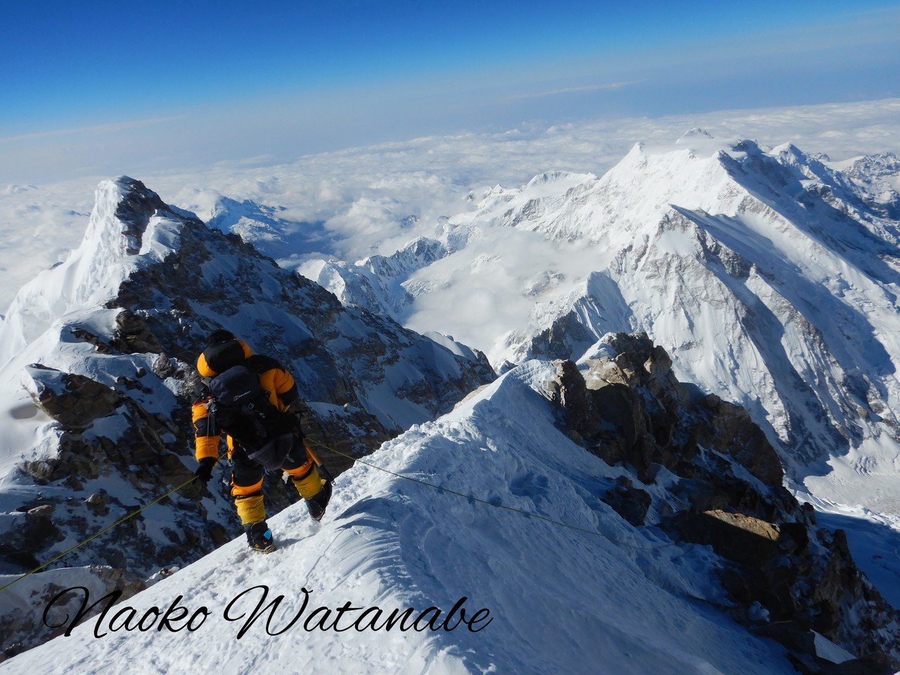 日本人女性初登頂 世界で3番目に高いカンチェンジュンガ8586m登頂直後写真 渡邊直子 Note 日本人女性初登頂 世界で3番目に高いカンチェンジュンガ8586m登頂直後写真 渡邊直子 Note