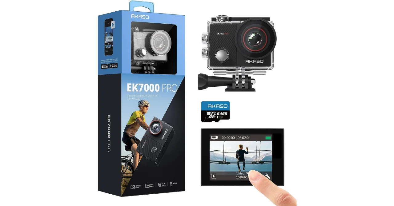 AKASO EK7000 Pro 4K アクションカメラ タッチパネル 40m (防水