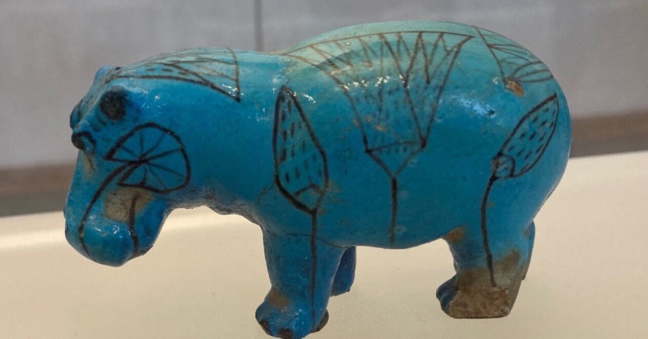 【LOUVRE】ルーブル美術館　青いカバ　エジプト古代埋蔵品　樹脂製 LOUVRE】ルーブル美術館 青いカバ エジプト古代埋蔵品 樹脂製