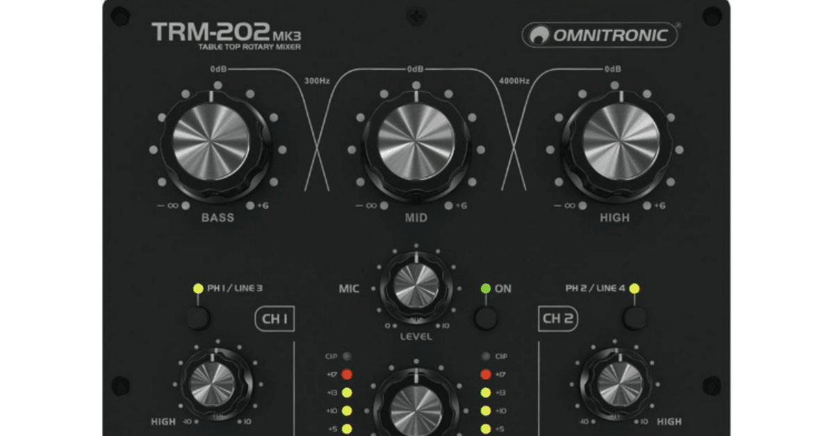 未使用！Omnitronic TRM-202 MK3 2chロータリーミキサー Omnitronic(オムニトロニック) ／ TRM-202 MK3 2チャンネル DJ用