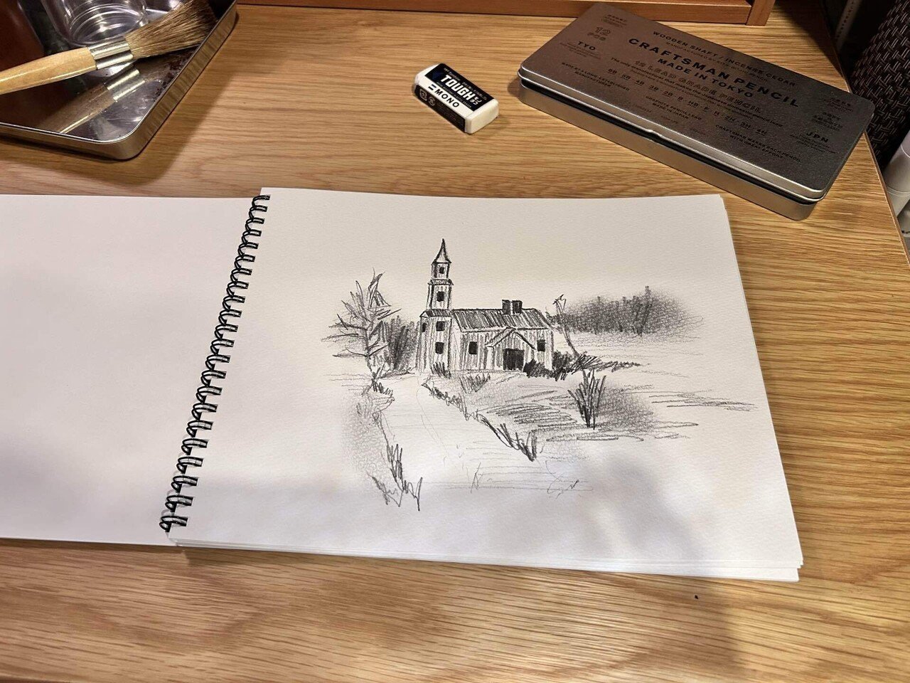 干し柿 鉛筆画