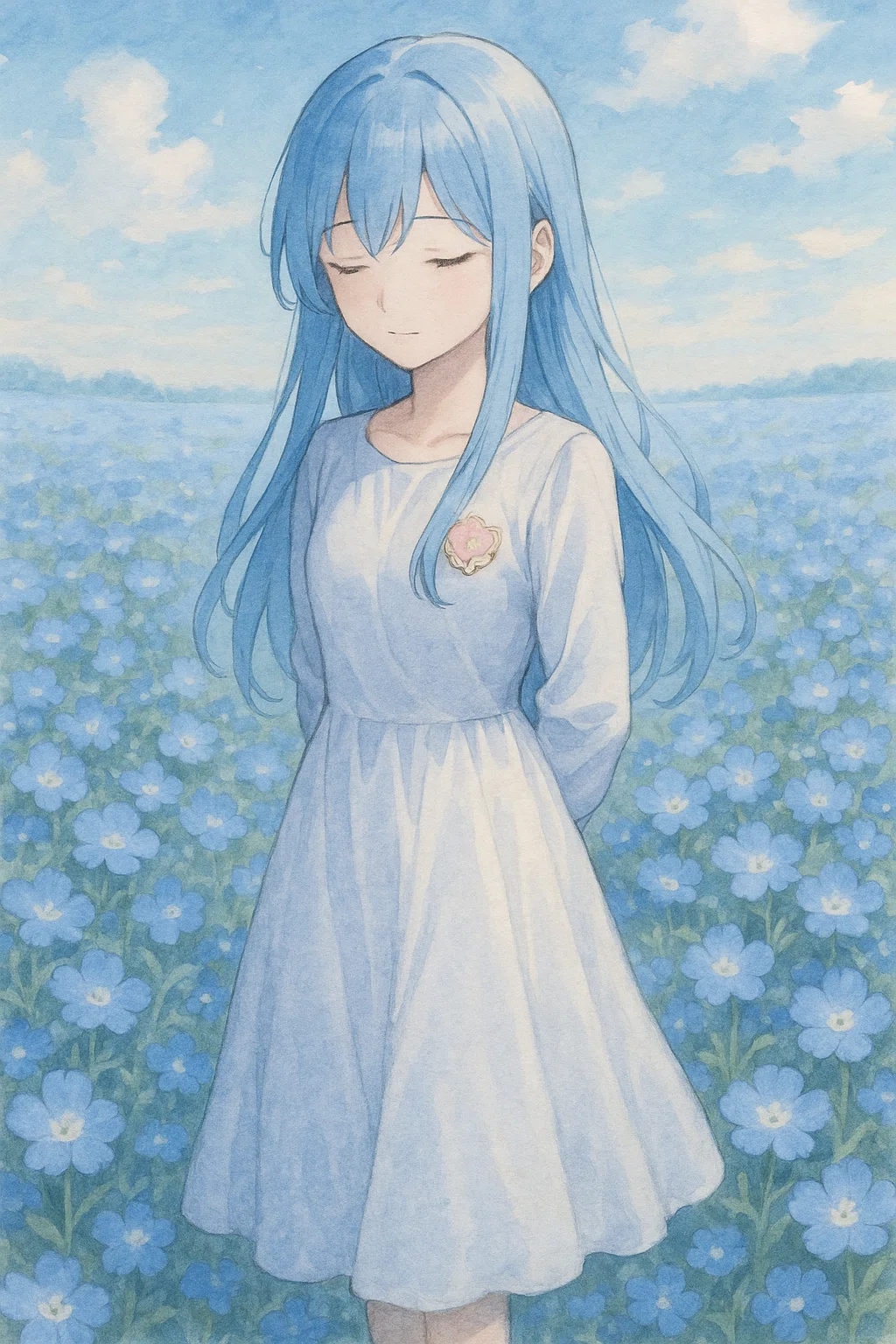 [Character Flower Encyclopedia] (2) Nemophila｜もんちー