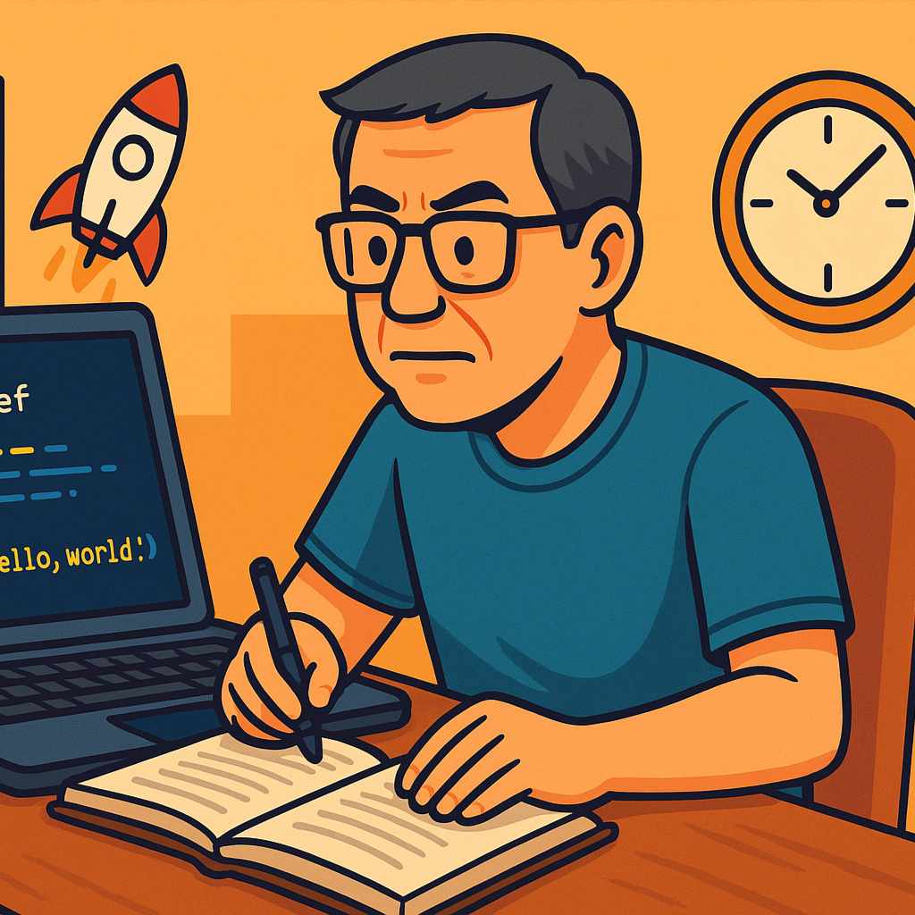 コツコツ続けるおじさん