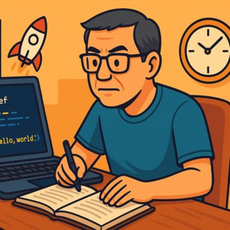 コツコツ続けるおじさん