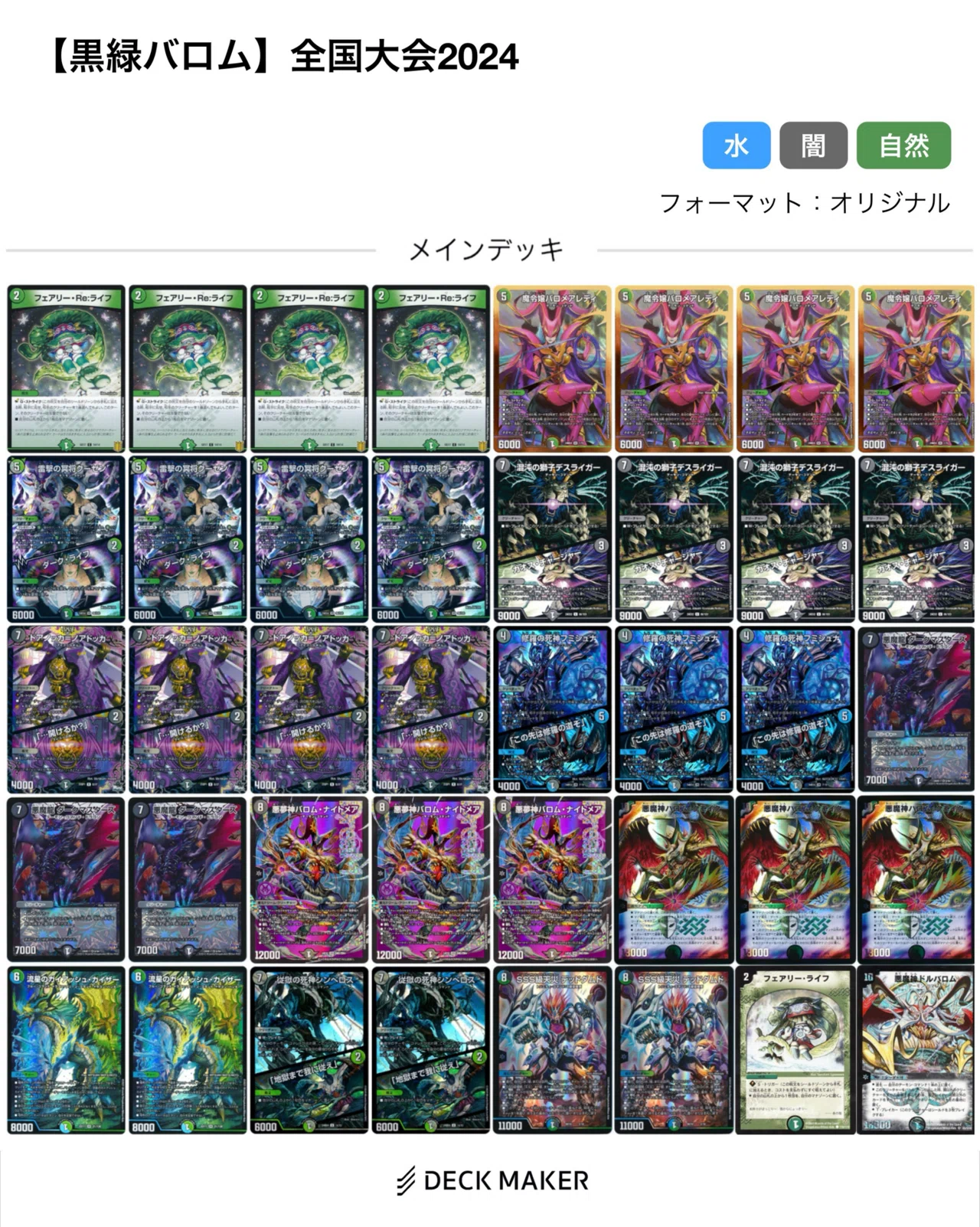 デュエルマスターズ 【CS入賞構築】デュエマ 黒緑バロム デッキ 黒緑