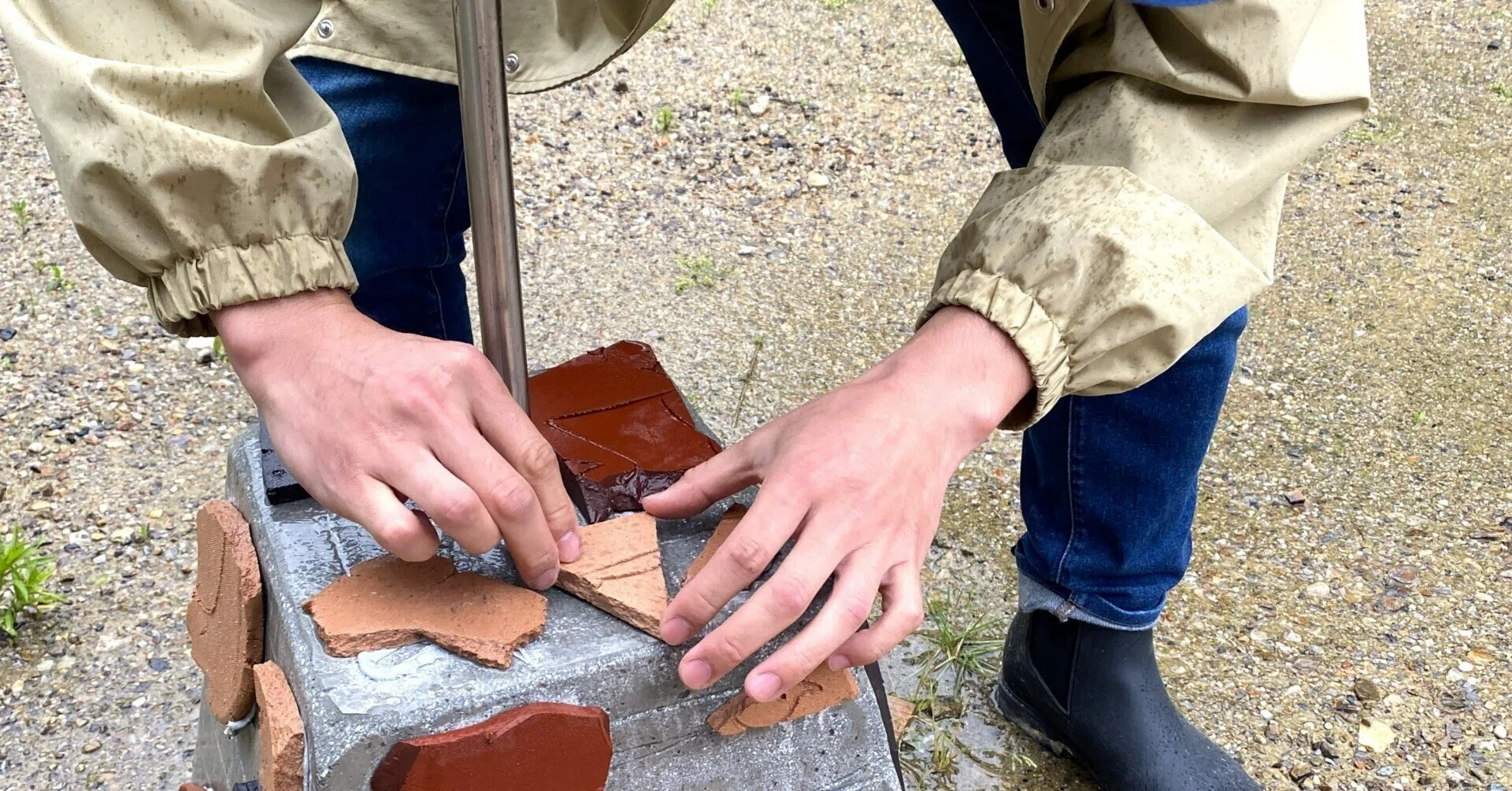 オブジェの台座制作が進んでいます！｜Megrass Garden Nagoya