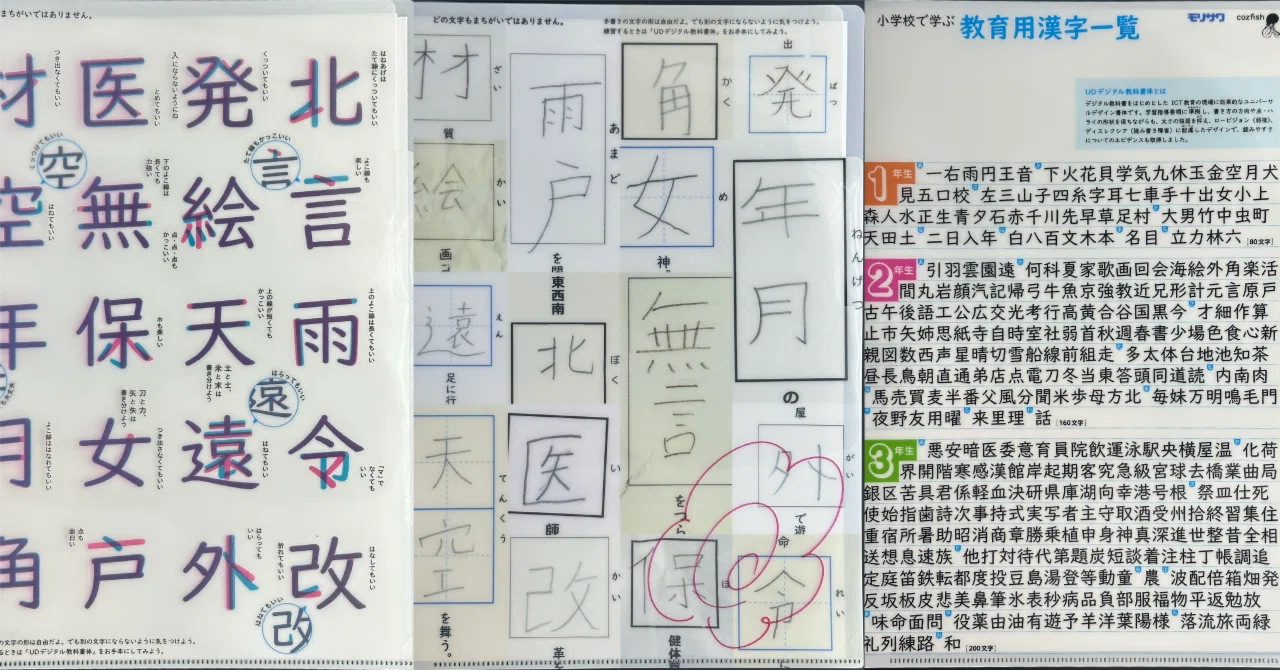 漢字はもっと自由でいい」UDデジタル教科書体のクリアファイルを作った 