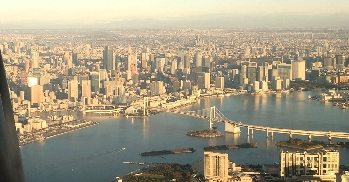 富士上空からの東京湾と御来光 機窓画像コレクション「東京都心部～富士山」／2024年12月｜菅野