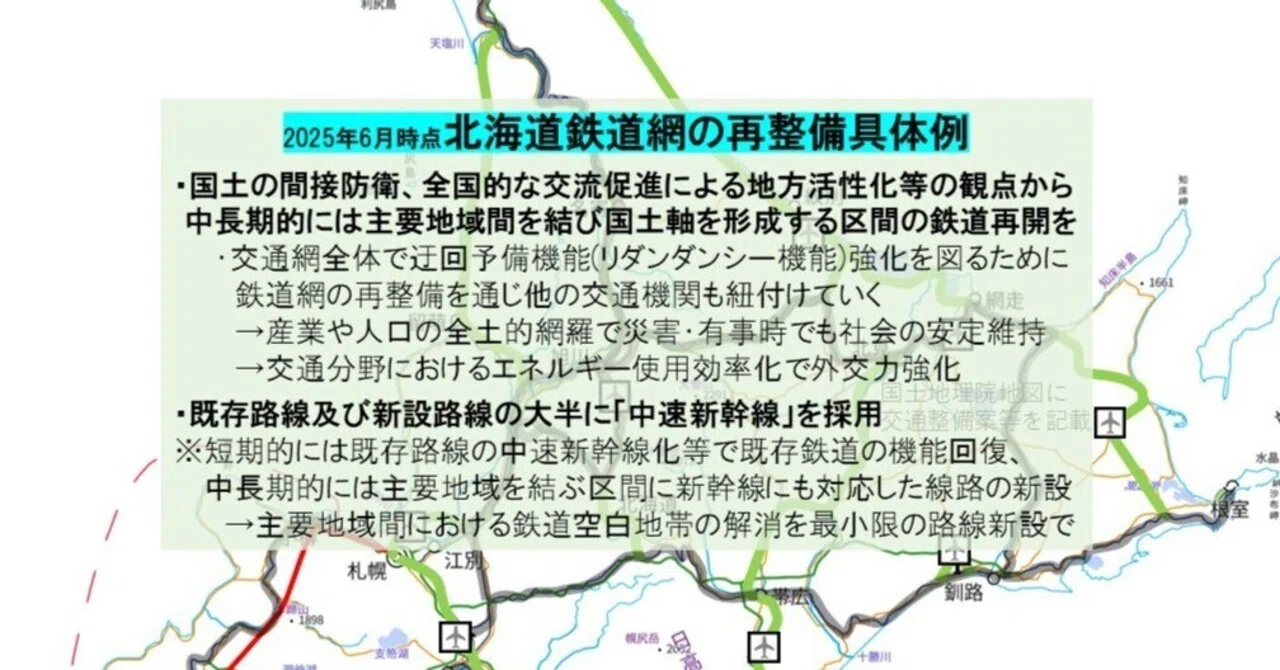 間接的な安全保障強化のためにも北海道鉄道網の復活を（2025年6月時点