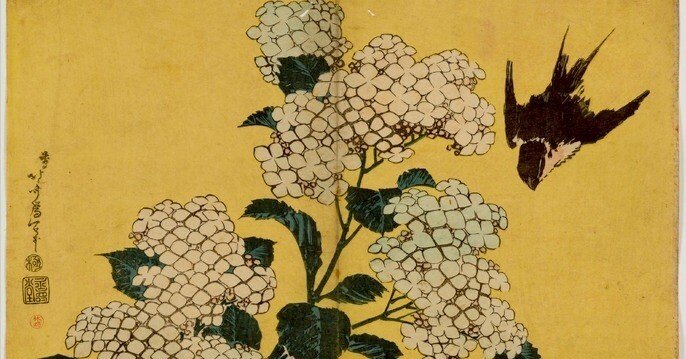 葛飾北斎筆「紫陽花に燕」｜artoday - chiaki