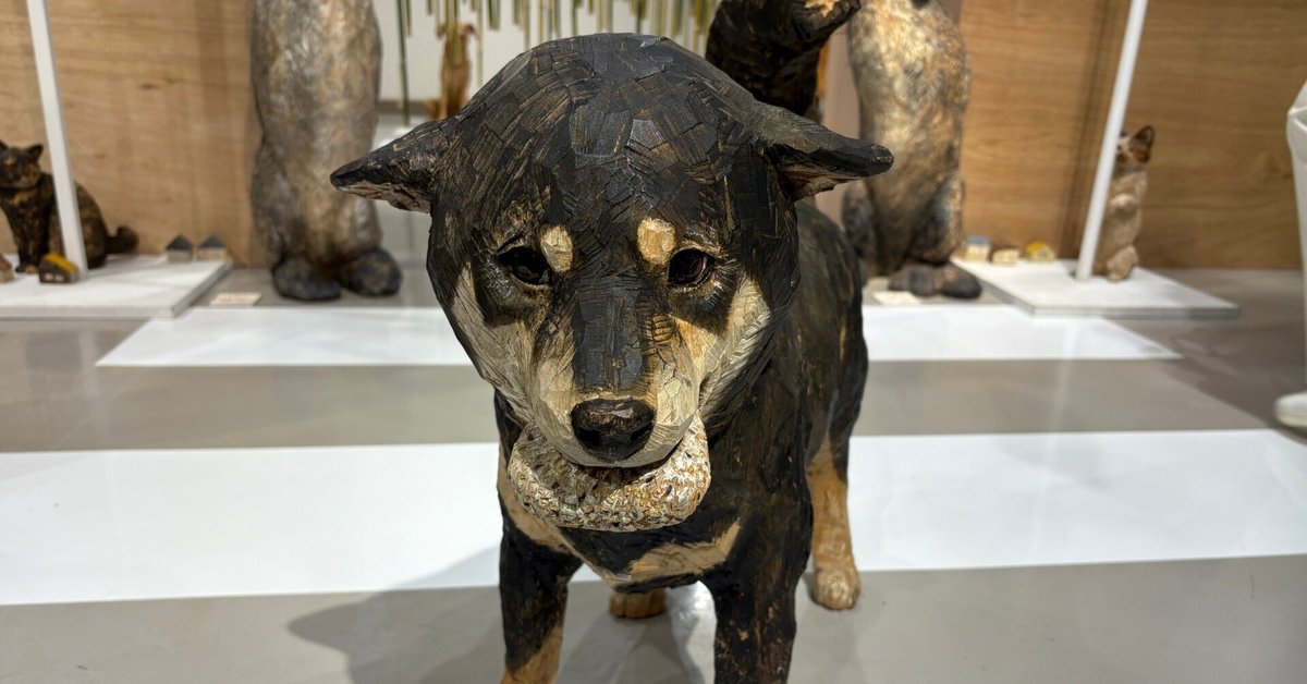 木彫りの犬 作品1380】オオカミ 犬系の動物はあまりつくらないのですが