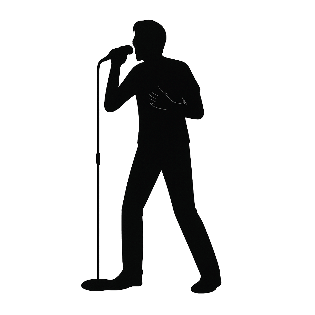 バンドシリーズvol.5】ボーカル人物シルエット｜商用OK・加工自由｜カゲコレ, image size:1024x1024