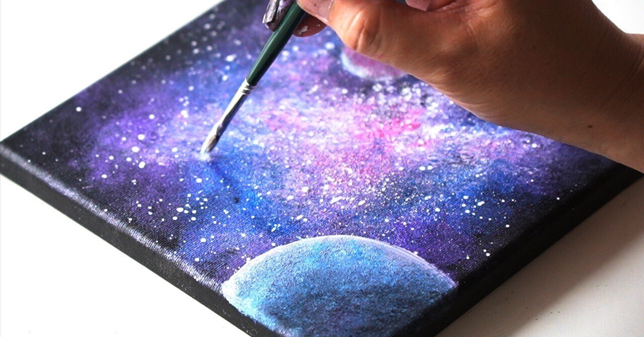 アクリル絵の具で宇宙を簡単に描く方法｜junya_art