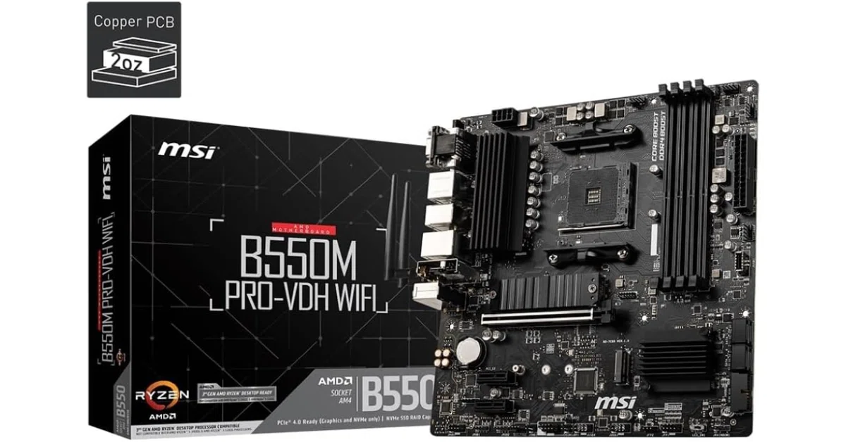 MSI B550M PRO-VDH WIFI Ryzen 5000対応MicroATXマザーボード